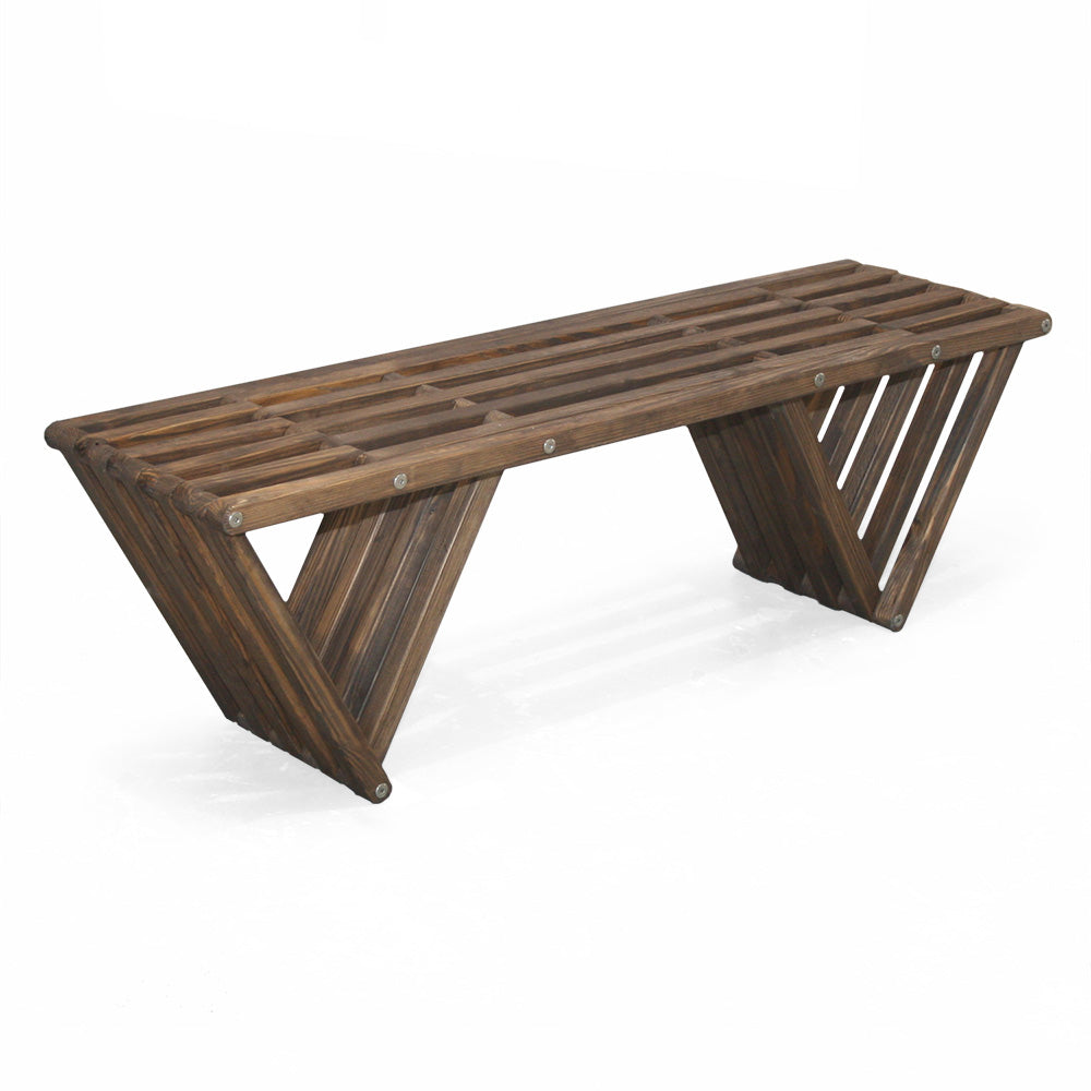 Backless Solid Wood Small Bench Modern Design made in USA