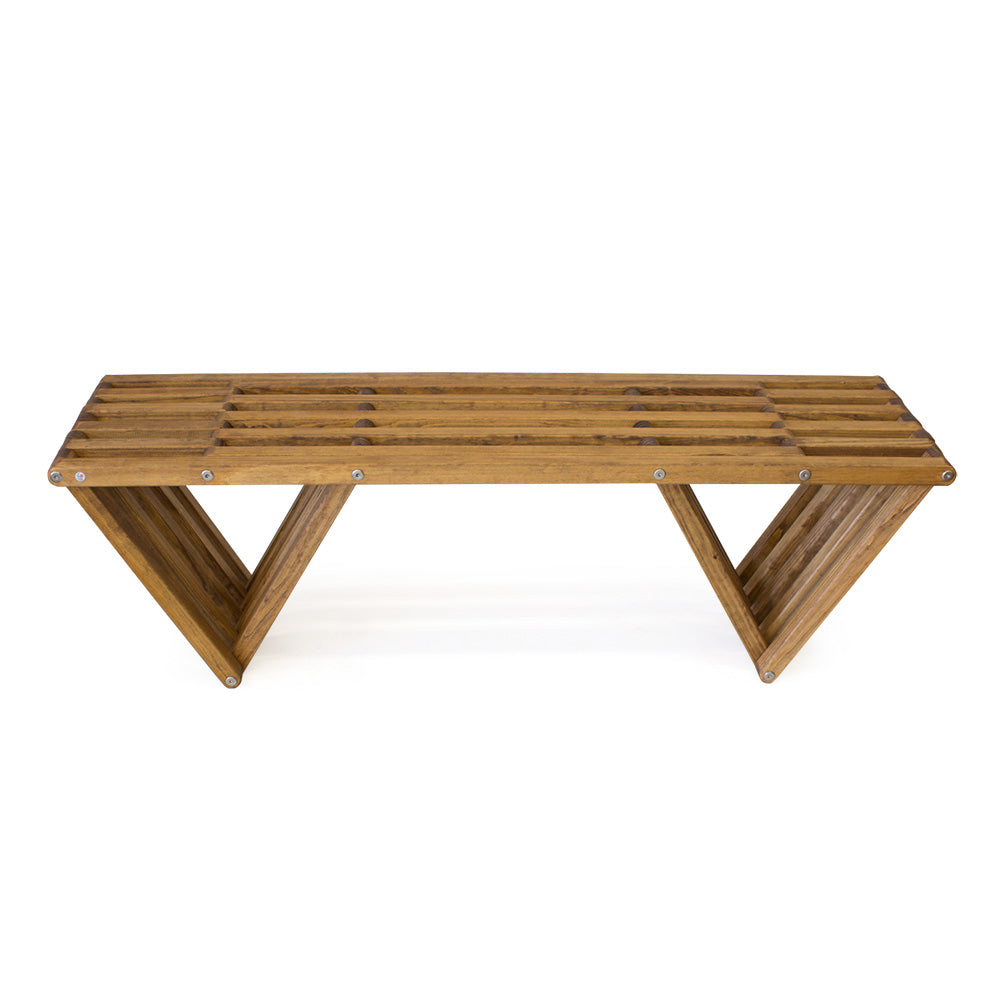 Backless Solid Wood Small Bench Modern Design made in USA