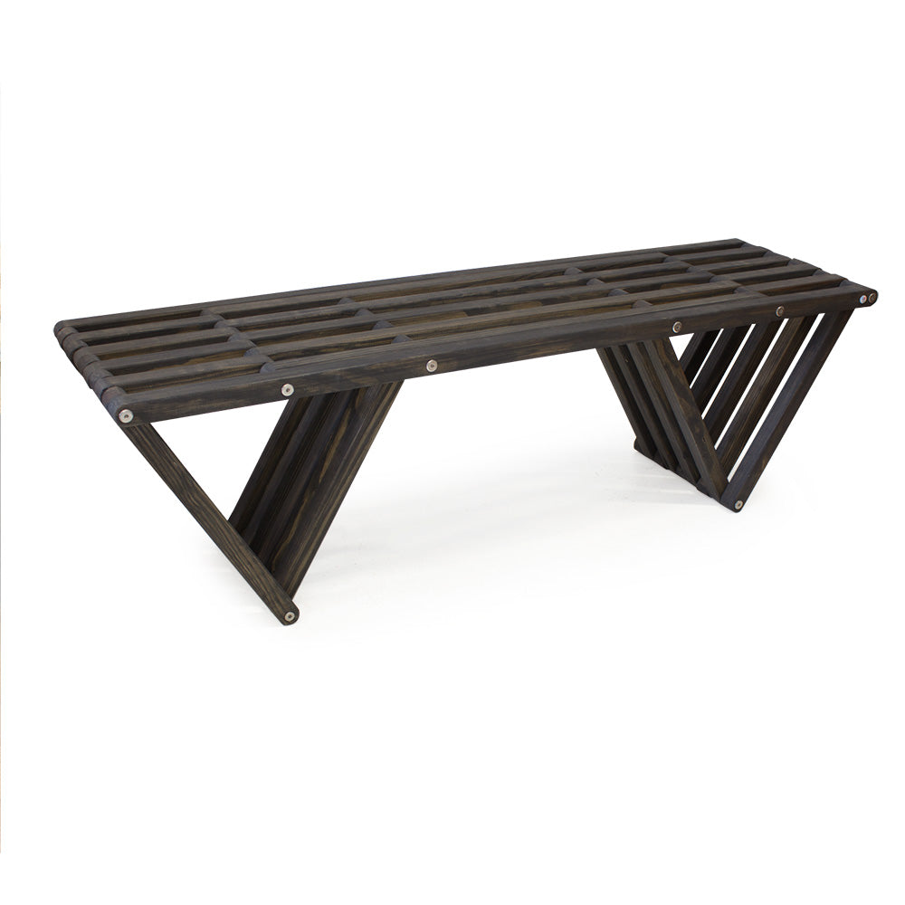 Backless Solid Wood Small Bench Modern Design made in USA