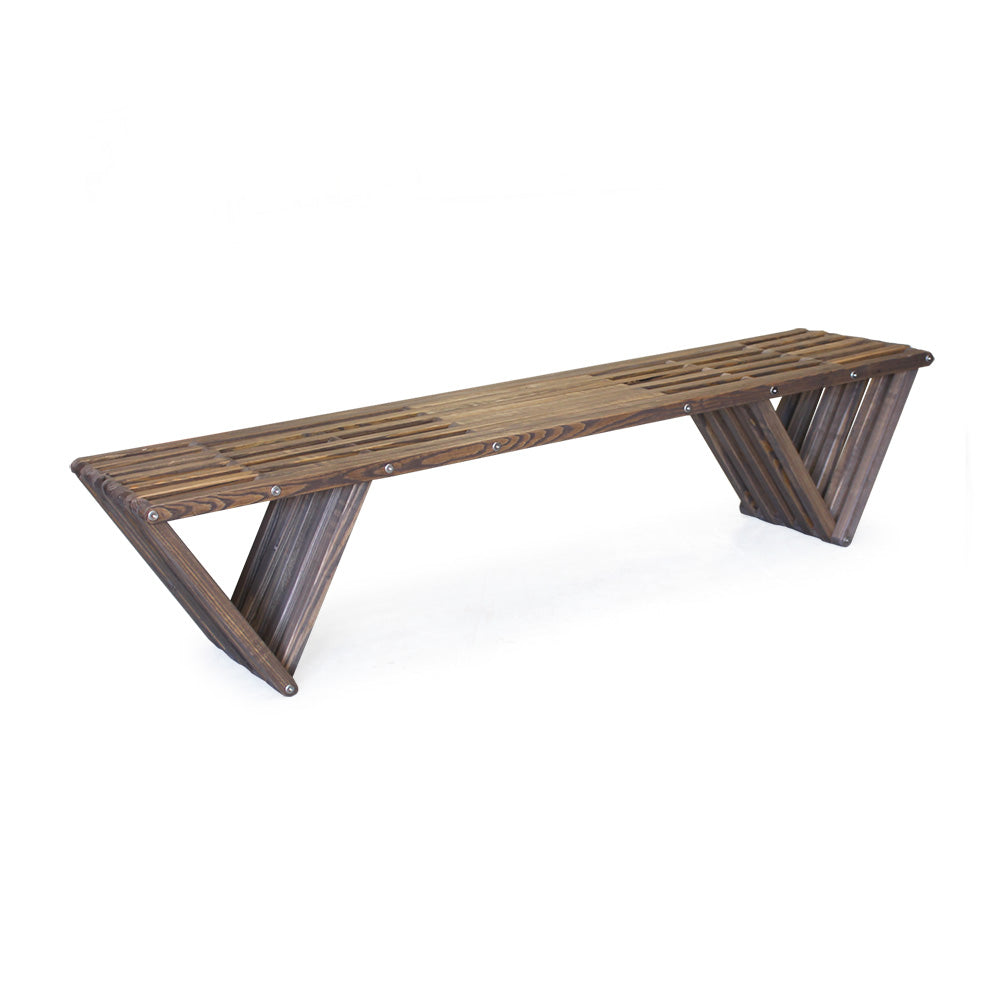 Bench Wood Backless Modern Design 72" x W 18" x H 17" eco-friendly